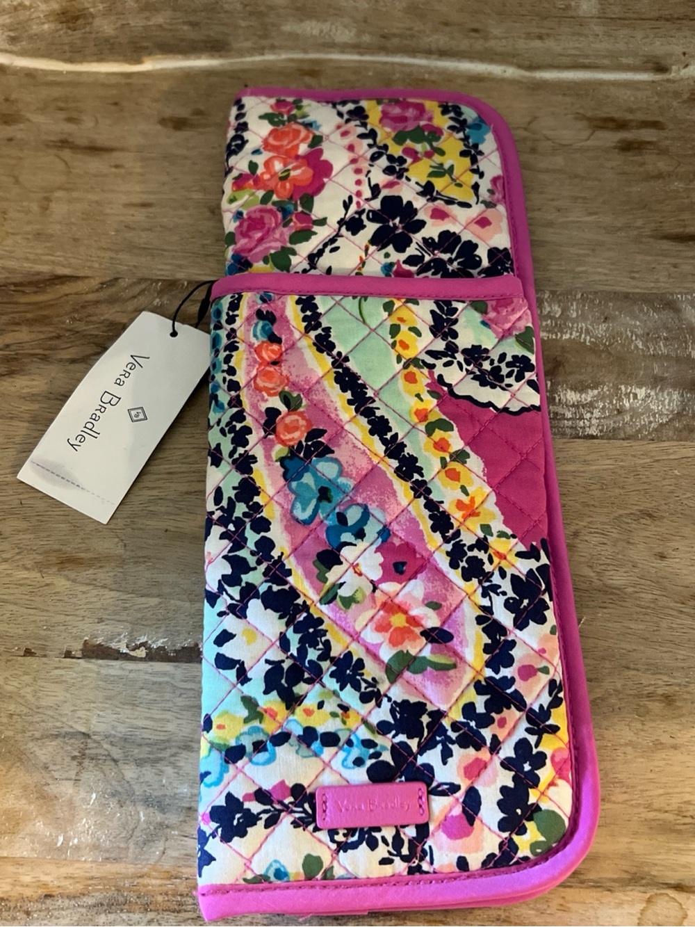 Vera Bradley Wildflower Paisley Pink Multi Floral Quilted Flat Iron Case